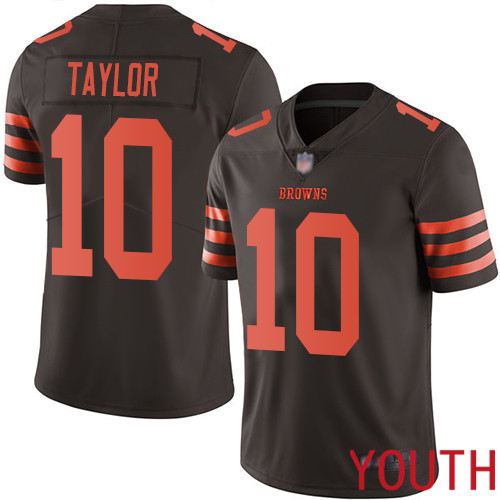 Cleveland Browns Taywan Taylor Youth Brown Limited Jersey 10 NFL Football Rush Vapor Untouchable